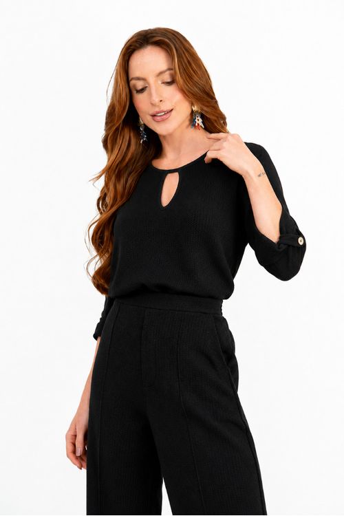 Blusa detalhe gota heritage PRETO